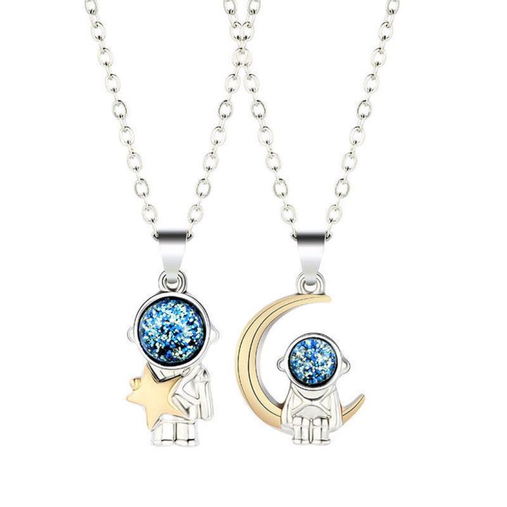 Elegant%20Friendship%20Pendant%20For%20Women%20Men%20Moon%20Astronaut%20Spaceman%20Fashion%20Jewelry%20Couples%20Necklace%20Choker%20-%20Image%209