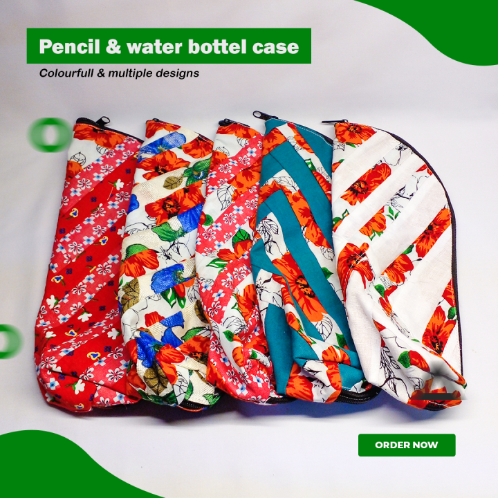 Pencil cases with different colours and designs