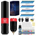 POSEIDON Tattoo Pen Set Tattoo Machine Kit Tattoo Pen Rotary Tattoo Machine with 40pcs Tattoo Cartridge , and Tattoo Inks Practice Skin Tattoo Kit Professional Tattoo Machine Tool for Body Art. 