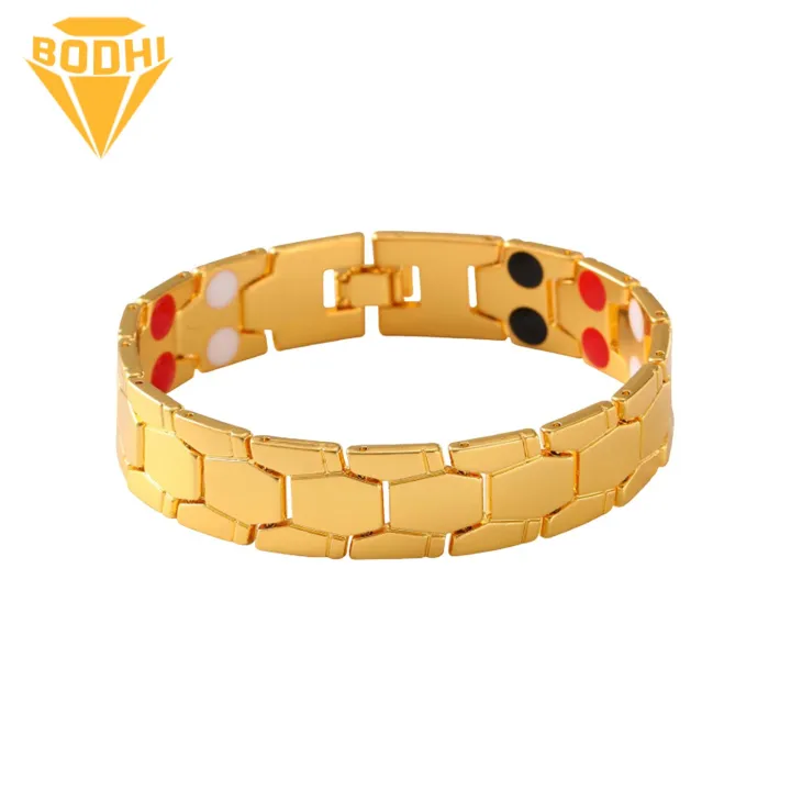 Domineering Jewelry Piece Stylish Men's Hexagon Magnetic Bracelet Wide Band Alloy Wrist Bangle for Daily Wear Gifting Trendy Adult Jewelry for Parties Alloy Bracelet