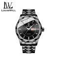 LouisWill Fashion Men Quartz Watches Double Calendar Men's Commercial Steel Strip Watches 30M Waterproof Luxury Business Wristwatches With Luminous for Outdoor Business Travel Exercise. 