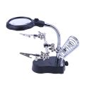 Desktop Welding Magnifying Glass With LED Light 3.5X-12X lens Auxiliary Clip Loupe Desktop Magnifier Third Hand Soldering Repair. 