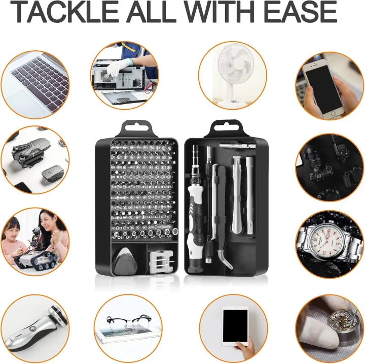 115 in 1 Screwdriver Set, Magnetic DIY Precision Tool kit for Glasses PC Laptop Mobile Cell Phone Digital Watch LSW