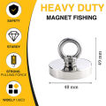 Super Strong Magnets N52 Iman Ima Magnetic Fishing Magneat with Countersunk Hole Eyebolt for Salvage Magnetic Fishing. 