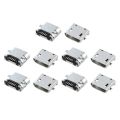 ARELENE 10 Pcs Spare Parts Type B Micro USB Female Jack Connector Port Socket. 