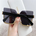 Sun Glasses Vintage Style Women Square Rimless Sunglasses Gradient Color. 