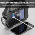 torch light Multifunctional searchlight outdoor waterproof solar powered charging bank strong light flashlight Cob hand in hand with lanternParty Packs Sets. 