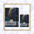 Mikirei Notebook Hardcover A6 A7 Autograph Diary Abstract Marble Shapes Star Design. 