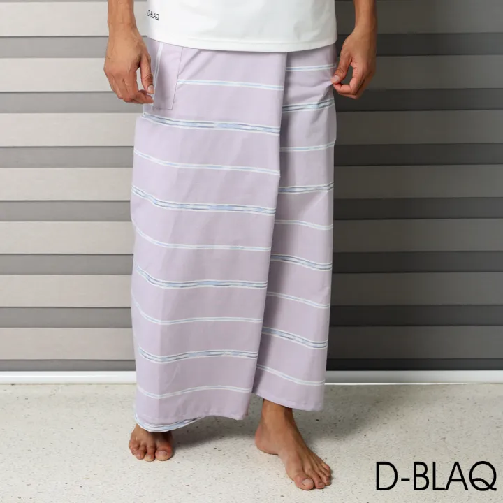 D-Blaq Men's Striped Sarong in Pink