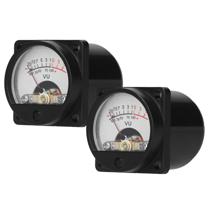 VU Meter 2 Pcs Panel VU Meters Warm Back Light Analog DB Sound Level Indicator Recording & Audio Level Amp with Driver Board