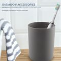 4 Pcs Plastic Bathroom Accessory Set,with Toothbrush Cup(Grey). 