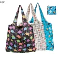 【ALLGOOD】  Jewerry 1Pc Foldable Shopping Bag Reusable Travel Grocery Bag Eco-Friendly Cute Animal Printing Supermarket Tote Bag. 