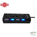 High Speed Thin Slim 4 Ports USB 2.0 Hub USB Hub With Cable For Laptop PC Computer  Black. 