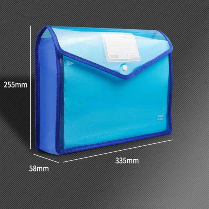 Waterproof File Folder Reusable Plastic Transparent Document Bag A4 ...