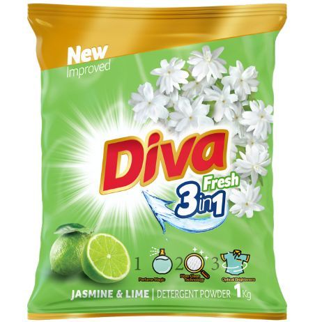 Diva Fresh Jasmine & Lime Detergent Powder 1Kg