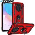 KEYSION Shockproof Armor Case for Honor 50 Lite 20 9A 9S PC+ Stand Phone Back Cover for Huawei Y7A Y9A Nova 8i Y60. 