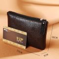 Simple Zipper High Quality Coin Purse PU Leather Lychee Pattern ID Card Case Women Men Wallet Purse Pouch Money Clutch. 