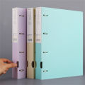 A4 File Folders Display Book 4 Hole Binder Folders Morandi Color Waterproof Document Ring Binder Folder. 