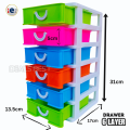6 In 1 Small Drawer 6 Layer Plastic Multicolor Storage Box For Medicine, Stationary, Cosmetics, Money, Jewelry And Other Small Items (Dimension : 31cm x 17cm x 13.5cm). 