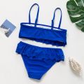 Girls Two-pieces Swimsuit Ruffle Style Girls Swimwear Hollow Kids 5-14years Girls Swimsuits 9031. 