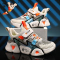 Astro Boy Shoes Summer New Breathable Mesh Sneakers Boys Middle and Big Children Hollow out Single Mesh Running Shoes. 