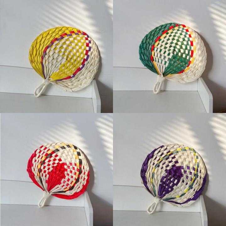 Natural Hand Fan Lightweight Woven Hand-Cranked Palm Leaf Fan Large Handmade Woven Fan for Summer Summer Cooling Outdoor Use