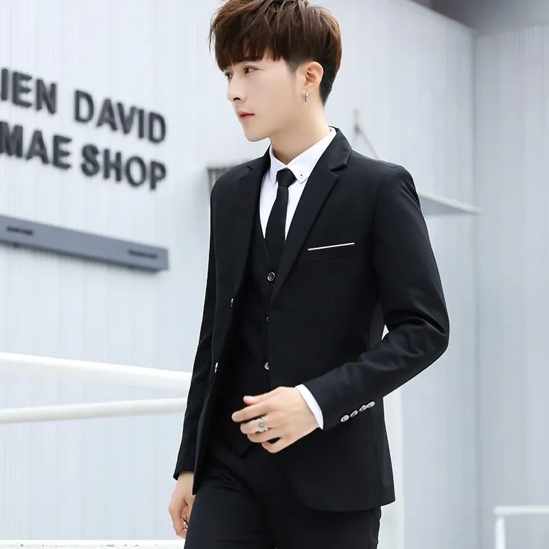 Casual Suit Kpop Formal Attire S-6XL Men's Business Casual Suit Korean  Style Trendy Slim Fit