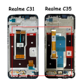 AAA+ Original For OPPO Realme C31 C35 LCD RMX3501 RMX3511 Display Screen Touch Panel Digitizer with Frame For Realme C31 C35 LCD. 