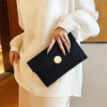 Business Women's Bag Trendy Clutch Bags Felt Indentation Handbag Casual Ladies Clutch Bag Solid Color Handbag. 