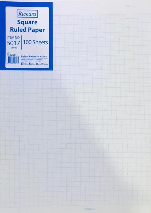 (CUT PAPER - 5017 #) Richard Rough Ruled Paper - Square Rule #100 Sheets