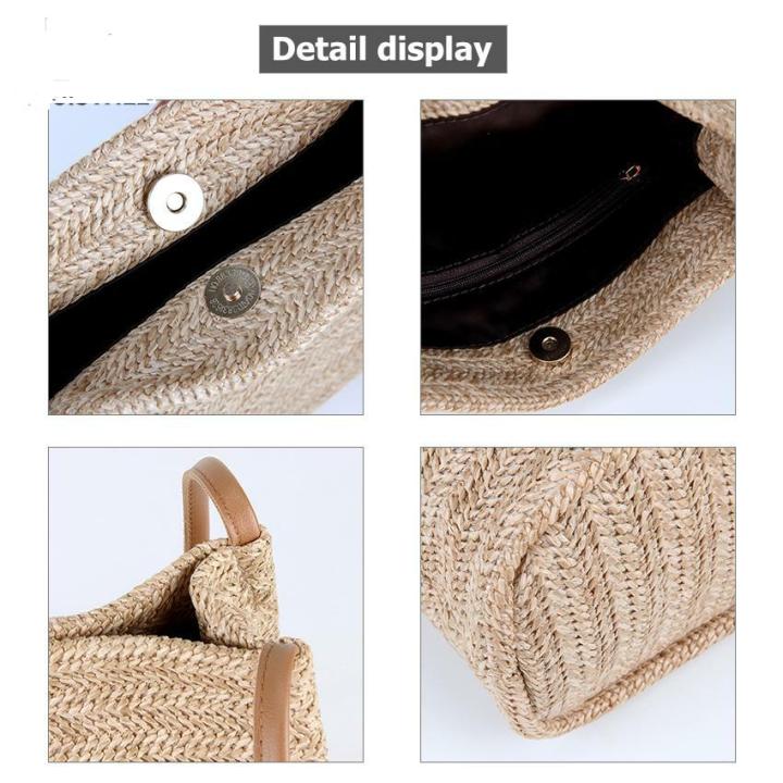 Fashion%20Women%20Bucket%20Bag%20Straw%20Bags%20Woven%20Shoulder%20Bag%20Handbag%20Crossbody%20Bag%20Leisure%20Style%20Suitable%20for%20Casual%20Summer%20-%20Image%206