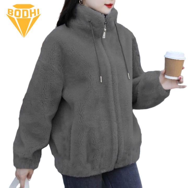Winter%20Fleece%20Zipper%20Coat%20Stylish%20Winter%20Coat%20with%20Plush%20Warmth%20Zipper%20Closure%20Perfect%20for%20Southeast%20Asian%20Buyers%20Ladies%20Solid%20Color%20Outwear%20-%20Image%203