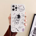 Olige Case For IPhone 14 Plus 13 12 Mini 11 Pro XS Max X XR 8 7 6 6S Plus SE Cartoon Cute NASA Astronaut Waterproof Silicone Soft Phone Case Back Cover. 