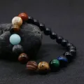 Natural Stone Eight Planets Bead Bracelets for Men Women Chakra Bangle Yoga Galaxy Solar Wristband Jewelry. 
