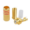 RCA Connector Plug,6-Pack RCA Female Plug Screws Audio Video In-Line Jack Adapter Gold Plated Solder Type,gold. 