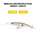 VTAVTA 7.5cm 8.4g Floating Minnow Wobblers Fishing Lure Minow Artificial Pike Fishing Tackle Crankbait Swimbait. 
