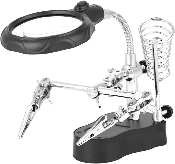 Soldering Helping Hand Stand With 2 LEDs (TE-801)