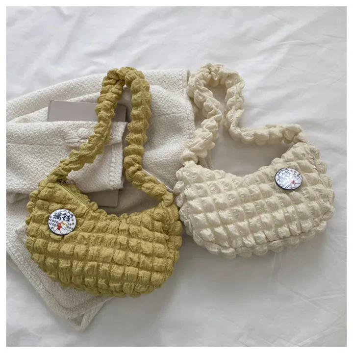 Pleated%20Cloud%20Bubble%20Shoulder%20Bag%20Tote%20Bag%20Solid%20Color%20Plaid%20Large%20Capacity%20Crossbody%20Bag%20Travel%20-%20Image%204