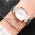 Fashion Women's Quartz Watch and Bracelet Set - 2pcs, No Box. 