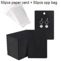 50Sets Earring Cards and 50pcs Bags Necklace Earring Display Cards Self-Seal Bags Kraft Paper Card for DIY Jewelry Packaging. 