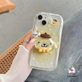 Cartoon Cute Melody Pompom Cinnamoroll Phone Cover Compatible for IPhone 7Plus XR Air 17 16 13 15 11 14 12 Pro Max 8 6 7 6S Plus X XS MAX SE 2020 Lovely 3D Wavy Curved Edge Stand Case. 