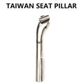 Bicycle Seat Post, Aluminum Adjustable Seat-post Backbend Offset 15°, Made in Taiwan, Bicycle Seat-post Tube for Most Bicycle BMX, Road and Sport, (Silver) Bicycle Accessories. 