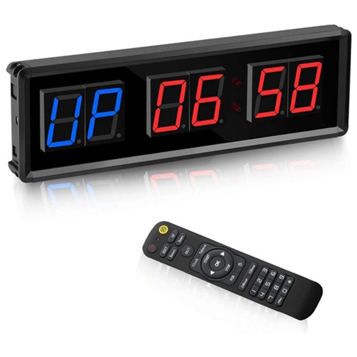 Gym Timer,LED Interval Timer Digital Countdown Wall Mounted Clock Fitness Timer,Digits Down/Up