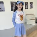 Girl Swimsuit Quick-Drying 2024 Split Smaller and Big Kids' Swimwear Skirt Long Sleeve Children's New Primary and Secondary School Students Sun Protection. 