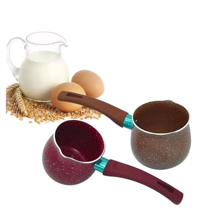 Milk Boiler Anti-scalding Milk Boiling Pan Household Coffee Pot European Style Single Handle Coffee Milk Boiler Non Stick Milk Pot - 750ML