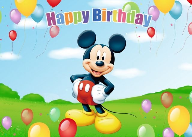Disney Cartoon Mickey Minnie Mouse Donald Duck Birthday Backgrounds Decors Vinyl Cloth Party Backdrops Baby Banner
