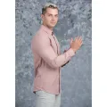 Casual Wear Detailed Linen Long Sleeve Shirt. 