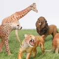 New F imulation Wild Animal Model Africa Animal Elephant Lion Giraffe Bear Action Figure Wildlife Hippo Zebra Crocodile Figurine Kid Eductional Toy Gift. 