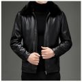 Autumn and Winter New Haining Genuine Leather Men's Leather Coat Stand-up Collar All-Match Dad Jacket Leather Jacket Men's Fleece-Lined. 