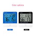 Digital Thermo-Hygrometer Ther-mo-meter Hygrometer Indoor Room Temperature Humidity Gauge Meter Alarm Clock LCD Display with Backlight for House Office Hotel. 